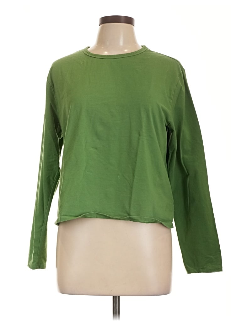 Pre-owned Athleta Long Sleeve T-shirt In Green