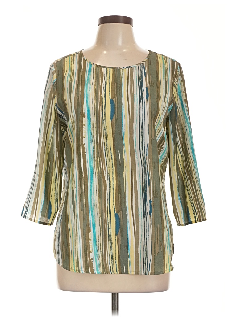 Pre-owned Chico's 3/4 Sleeve Blouse In Teal