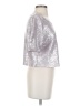By Anthropologie Metallic Silver Short Sleeve Top Size S - photo 4