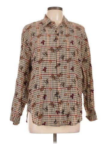 LINDA HUTTON 3/4 Sleeve Silk Top (view 1)