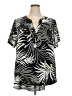 Torrid Tropical Black Short Sleeve Blouse Size 3X Plus (3) - photo 1
