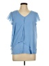 A. Byer 100% Polyester Blue Short Sleeve Blouse Size L - photo 1