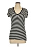 Max Studio Stripes Black Short Sleeve T-Shirt Size L (estimated) - photo 1