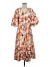 CAARA 100% Polyester Floral Orange Casual Dress Size M - photo 1