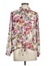 Liz Claiborne 100% Polyester Floral Pink Long Sleeve Blouse Size L (petite) - photo 1