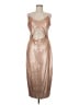 L'Agence 100% Polyester Metallic Gold Cocktail Dress Size 8 - photo 1