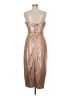 L'Agence 100% Polyester Metallic Gold Cocktail Dress Size 8 - photo 2