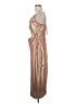 L'Agence 100% Polyester Metallic Gold Cocktail Dress Size 8 - photo 5