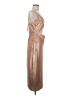 L'Agence 100% Polyester Metallic Gold Cocktail Dress Size 8 - photo 4