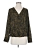 Halogen Animal Print Brown Long Sleeve Blouse Size XS - photo 1