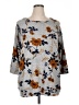 Market and Spruce Floral Silver Pullover Sweater Size 1X - photo 1