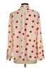 Ann Taylor LOFT Polka Dots Orange Long Sleeve Blouse Size L - photo 2