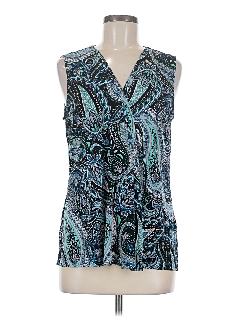 Pre-owned Dana Buchman Sleeveless Blouse In Teal
