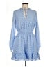 Aqua 100% Polyester Polka Dots Blue Casual Dress Size L - photo 1