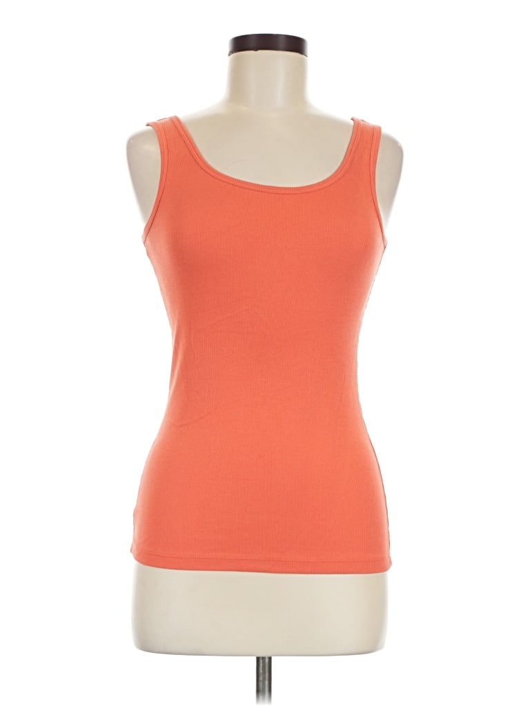 Pre-owned Lucy Tank Top Orange Strapless Neckline Tops