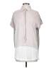 Messy Bun Just Chillin 100% Rayon Color Block Silver Short Sleeve Blouse Size S - photo 1