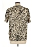 Shein Animal Print Tan Short Sleeve Blouse Size 12 - photo 2
