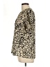 Shein Animal Print Tan Short Sleeve Blouse Size 12 - photo 5