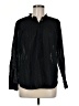 Point Sur 100% Cotton Black Long Sleeve Blouse Size 8 - photo 1