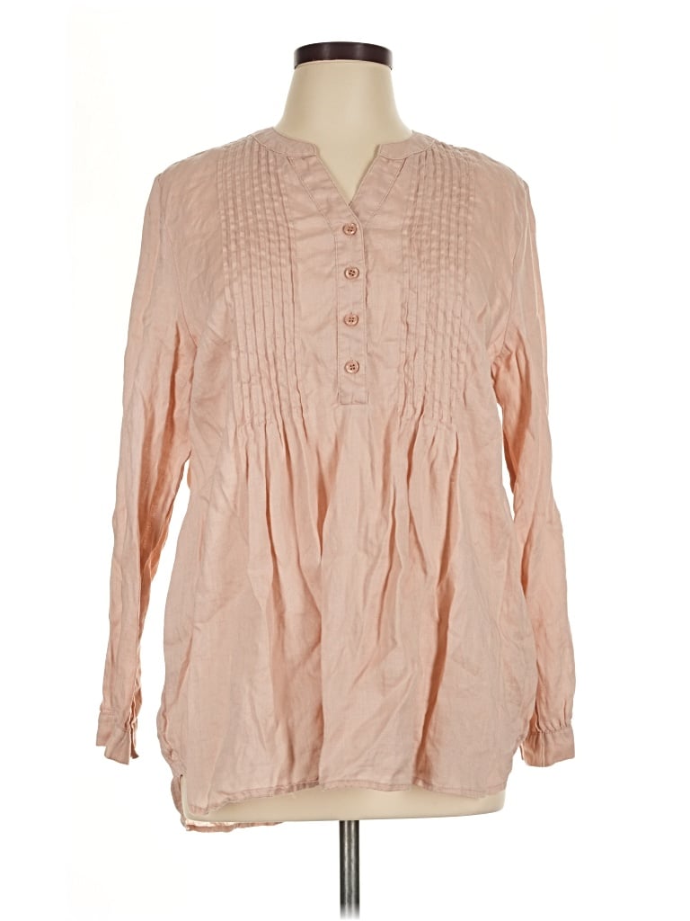 Pre-owned Coldwater Creek Long Sleeve Blouse In Pink