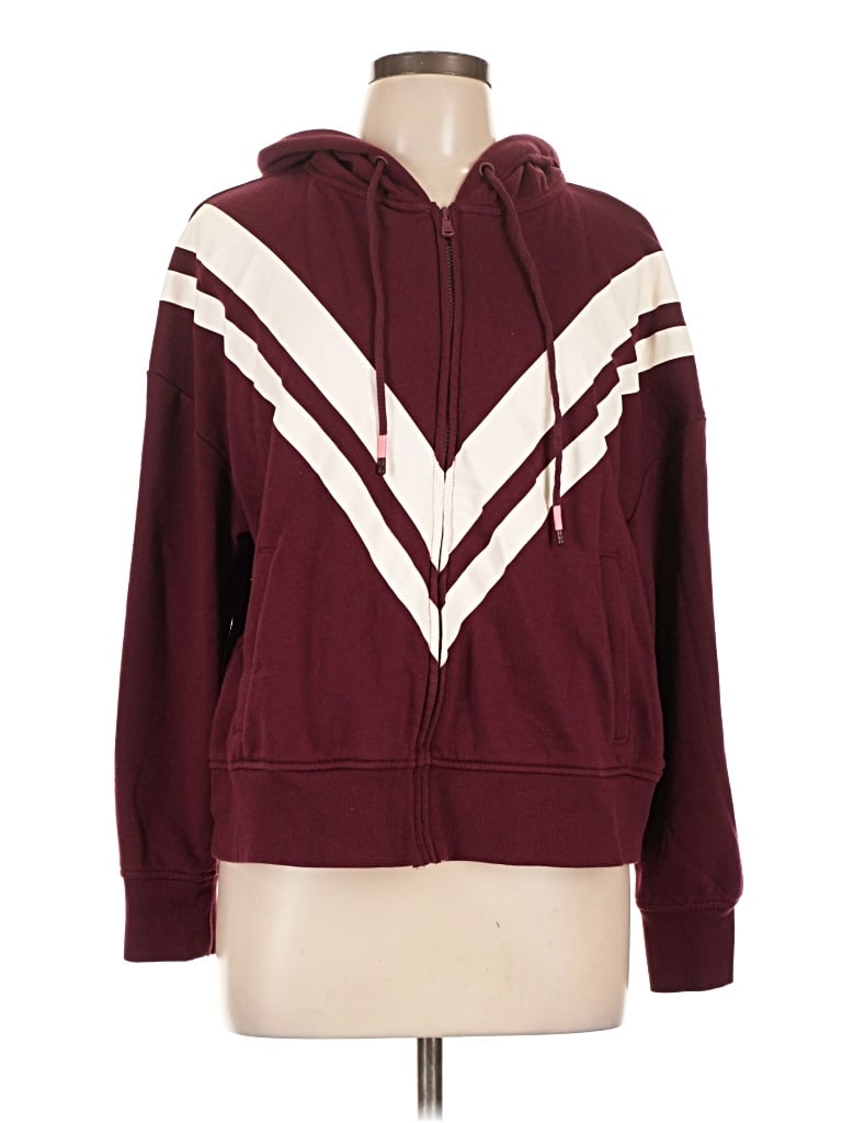 Pre-owned Lou & Grey Zip Up Hoodie In Burgundy