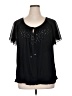 French Laundry Black Short Sleeve Blouse Size XL - photo 1