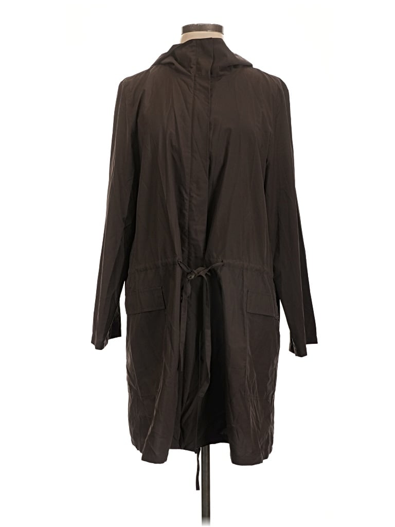 Pre-owned Eileen Fisher Trenchcoat In Brown
