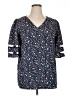 VIISHOW Blue 3/4 Sleeve Blouse Size XL - photo 1
