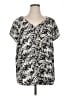 Apt. 9 100% Polyester Black Short Sleeve Blouse Size 1X - photo 1