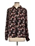 Elle 100% Polyester Floral Black Long Sleeve Blouse Size L - photo 1