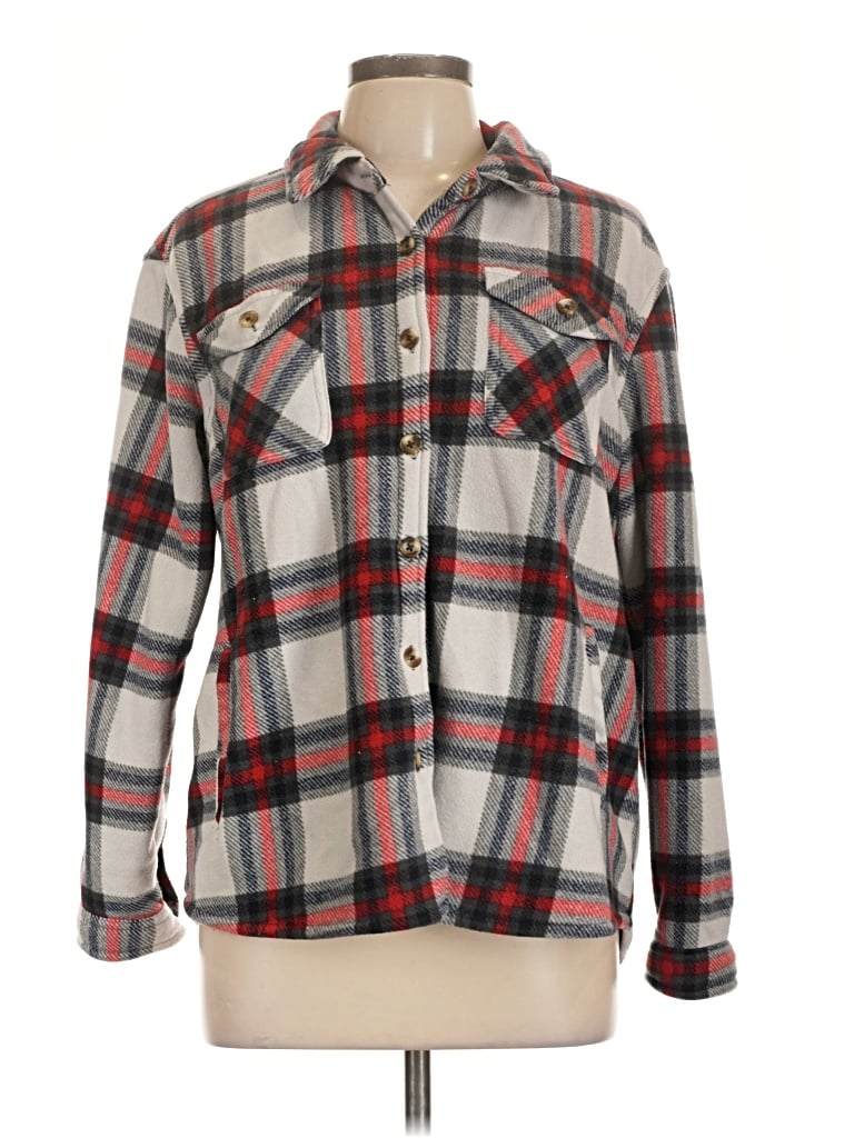 Pre-owned Sage Collective Long Sleeve Button Down Shirt In Red