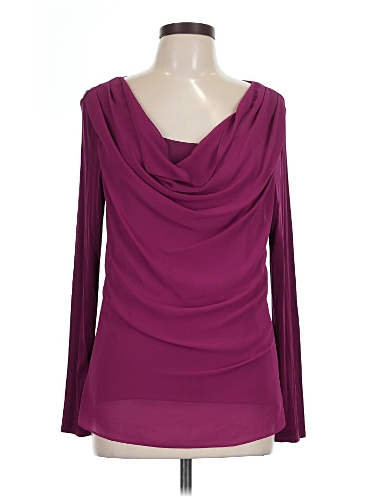 Pre-owned Dknyc Long Sleeve Blouse In Burgundy