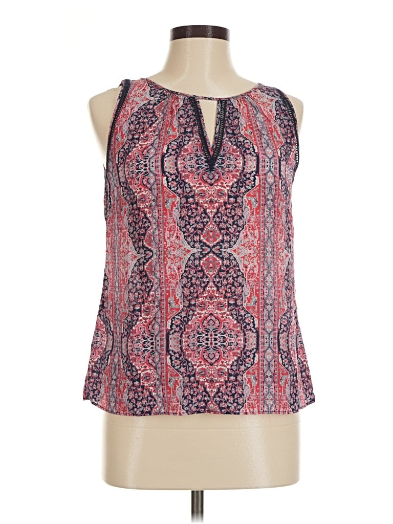 Pre-owned Greylin Sleeveless Silk Top Pink Halter Neckline Tops