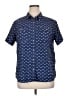 Eddie Bauer Paisley Blue Short Sleeve Blouse Size XL - photo 1