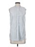Vince. 100% Cotton Stripes Blue Sleeveless Button-Down Shirt Size S - photo 1