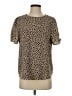 Papermoon 100% Polyester Animal Print Brown Short Sleeve Top Size S - photo 1