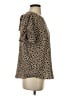 Papermoon 100% Polyester Animal Print Brown Short Sleeve Top Size S - photo 4