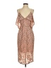 N/Nicholas 100% Polyester Tan Cocktail Dress Size 4 - photo 1