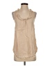 Dylan 100% Linen Tan Sleeveless Blouse Size XS - photo 1