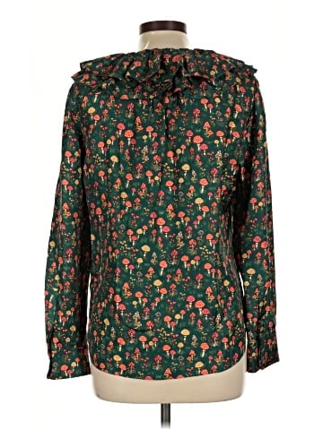 J.Crew Collection Long Sleeve Silk Top (view 2)