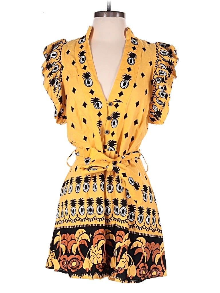 Pre-owned Farm Rio Romper In Yellow