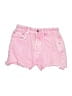 Zara Hearts Pink Denim Shorts Size 2 - photo 1