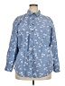 Lands' End Floral Blue Long Sleeve Button-Down Shirt Size 20 - photo 1