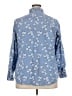 Lands' End Floral Blue Long Sleeve Button-Down Shirt Size 20 - photo 2