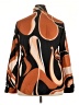 Unbranded 100% Polyester Print Orange Long Sleeve Blouse Size XXL - photo 2