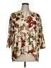 Alfred Dunner Floral Ivory 3/4 Sleeve Blouse Size 1X - photo 1