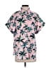 Zeagoo 100% Polyester Tropical Pink Short Sleeve Blouse Size M - photo 1