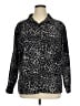 Susan Graver 100% Polyester Animal Print Silver Long Sleeve Blouse Size 1X - photo 1