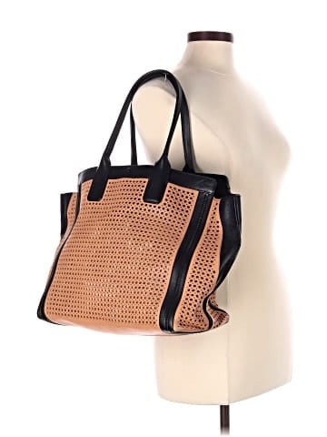 Chloé Tan/Black Perforated Leather Alison East/West Tote Bag (view 2)