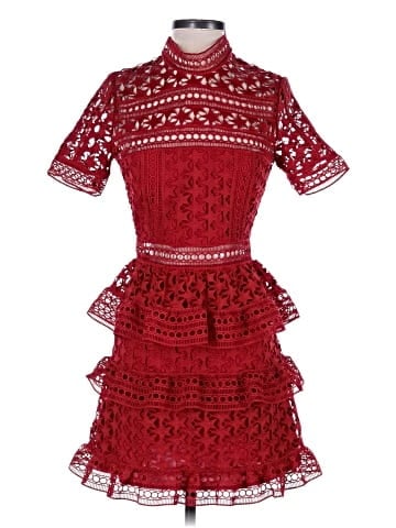 Self-Portrait Star Lace Ruffled Dress (view 1)